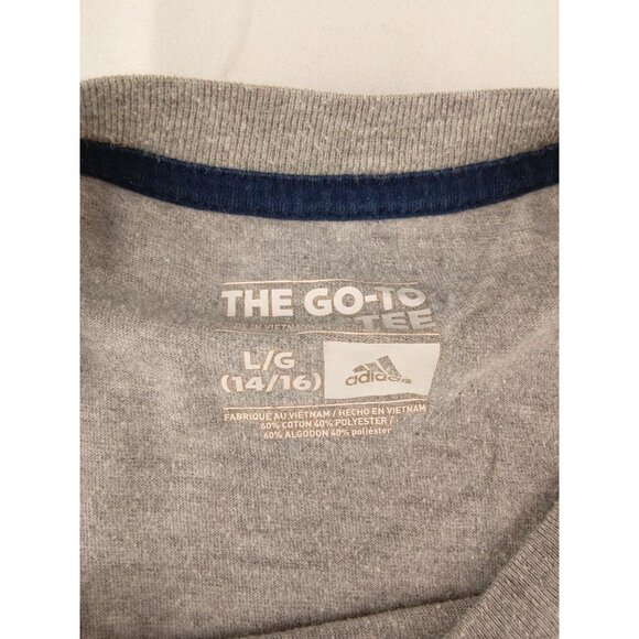 adidas Women's The Go To Tee Red White & Blue - Gray, L (14-16) - Picture 2 of 3